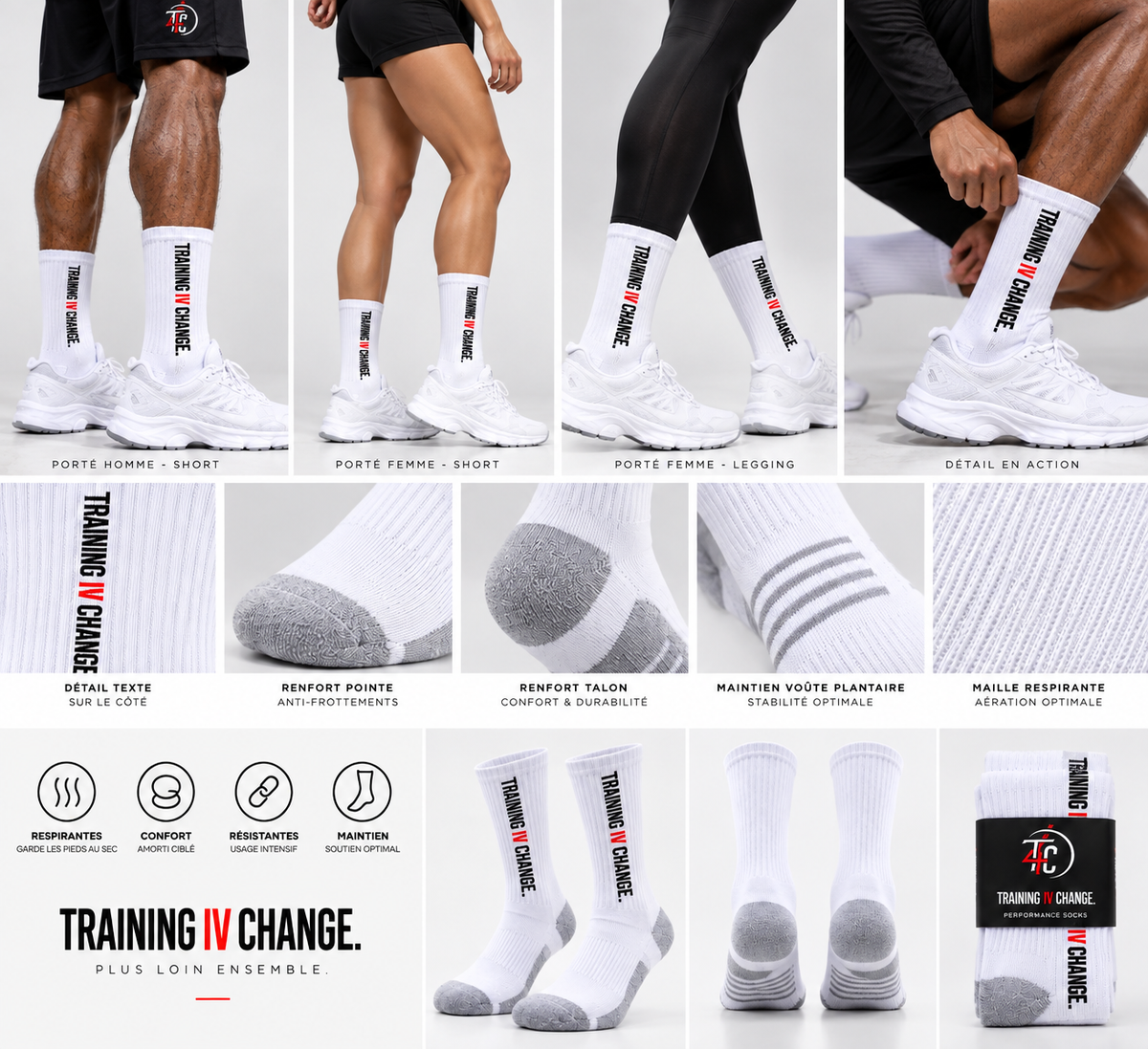 Chaussettes de Sport T4C League, vue produit